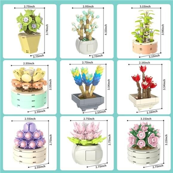 JMBricklayer Flowers Succulents Botanical Collection Building Sets, Plants - Picture 3 of 7